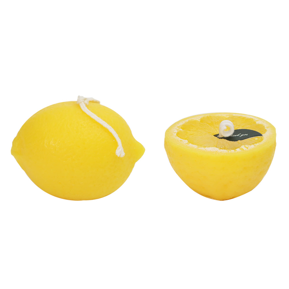 A Whole Lemon Candle and A Lemon In a Half Candle Set