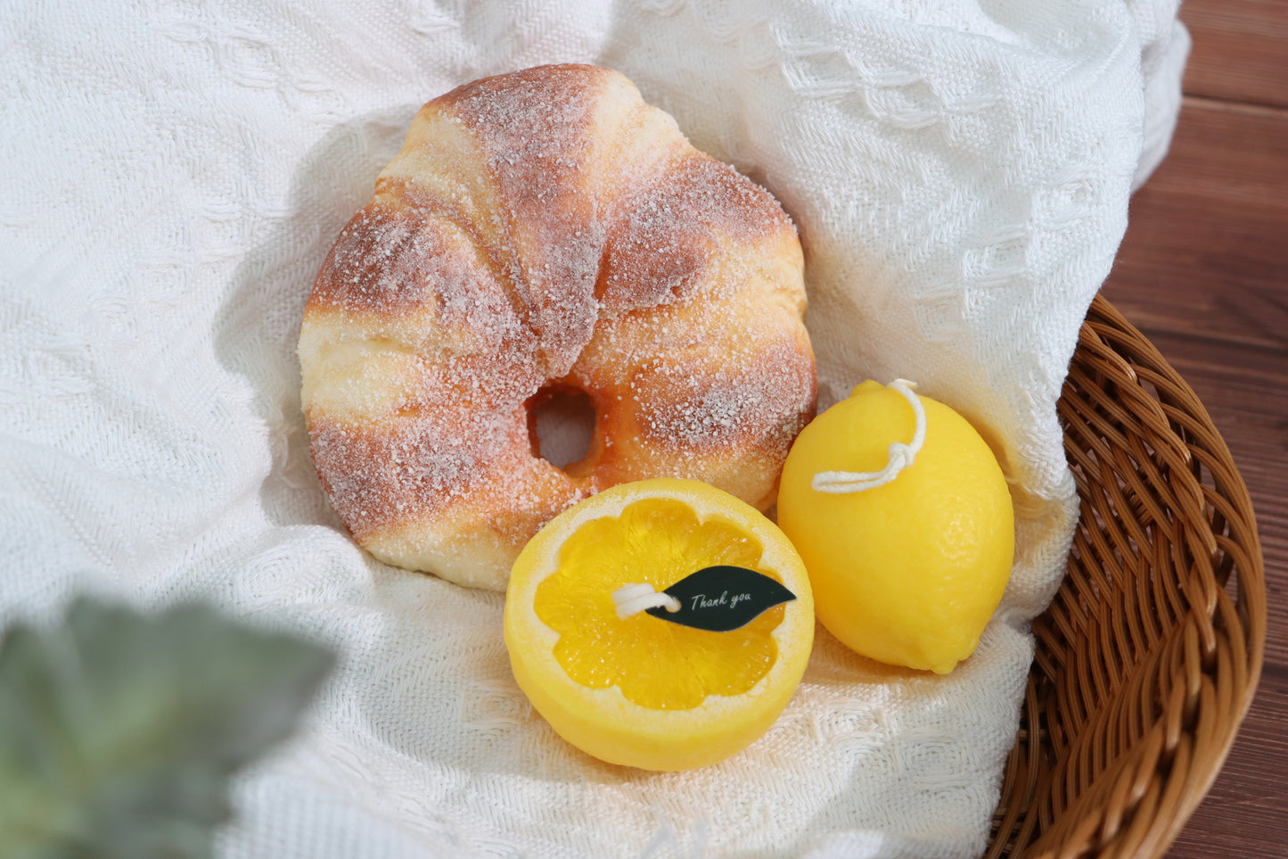 A Whole Lemon Candle and A Lemon In a Half Candle Set