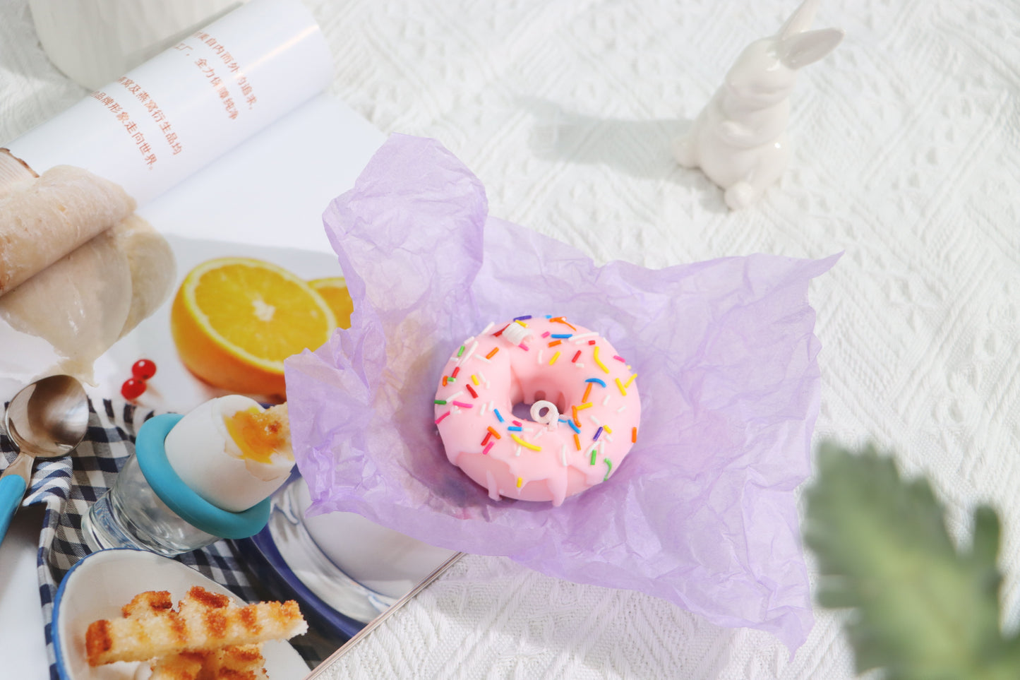 Strawberry Donut Candle