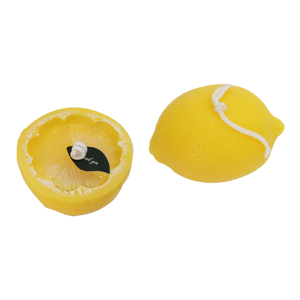 A Whole Lemon Candle and A Lemon In a Half Candle Set